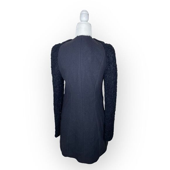 ALYSI Navy Blue Wool Blend Multi Zip Coat - Picture 4 of 15